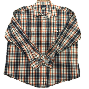 Wrangler Mens XXL Red Plaid Western Long Sleeve Button Down Shirt